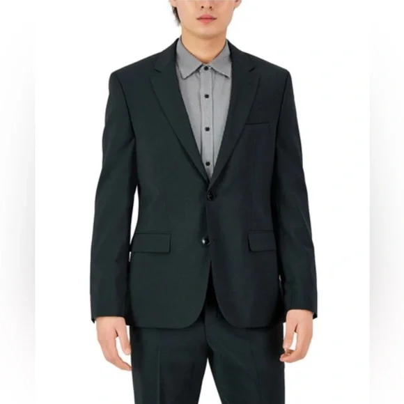 Hugo Mens Karl Virgin Wool Modern Fit Two-Button Blazer Green 46r